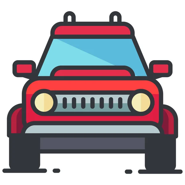 Car Transportation Van Icon Filled Outline Style — Stock Vector