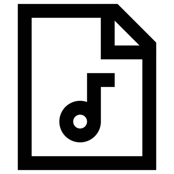 Icône Support Fichier Audio Dans Style Outline — Image vectorielle