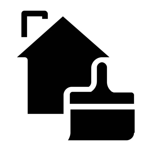 Icono Propiedad Casa Limpia Estilo Sólido — Vector de stock