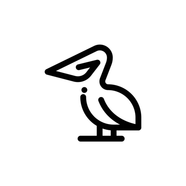 Animal Pássaro Pelicano Ícone Estilo Esboço —  Vetores de Stock