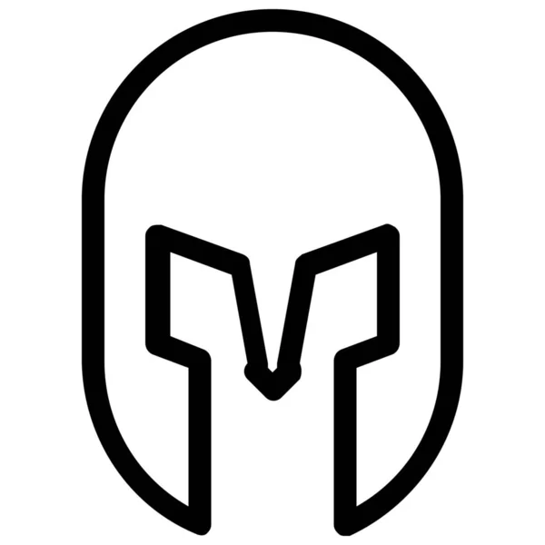 Значок Защиты Шлема Гладиатора Стиле Outline — стоковый вектор