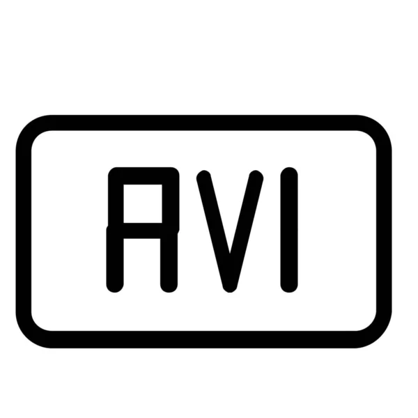 Avi Dateiformat Symbol Outline Stil — Stockvektor