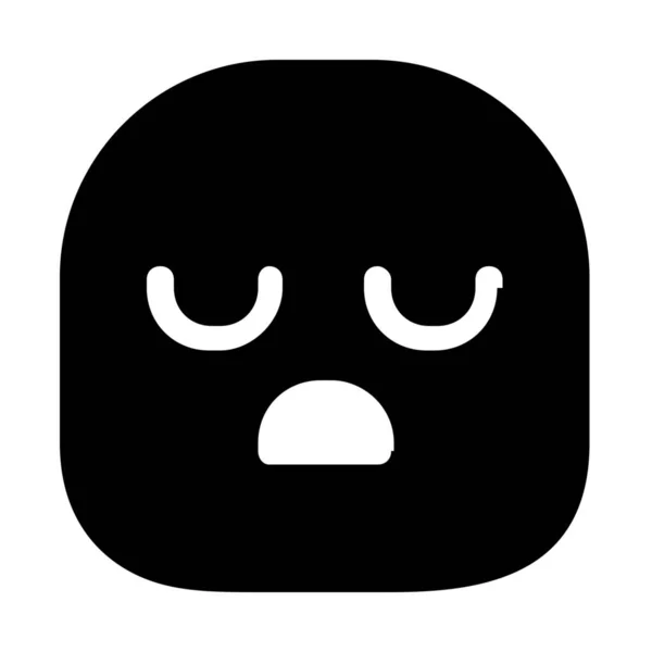 Emoticon Cansado Ícone Sólido Estilo Sólido — Vetor de Stock