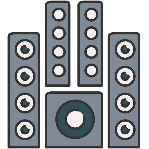 Audio Eszköz Zene Ikon Kitöltött Vázlat Stílus — Stock Vector