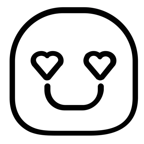 Emoticon Emoji Icona Dell Amore Stile Outline — Vettoriale Stock