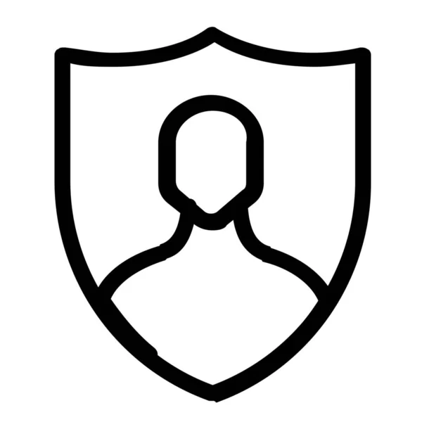 Icono Seguridad Del Perfil Cuenta Estilo Esquema — Vector de stock