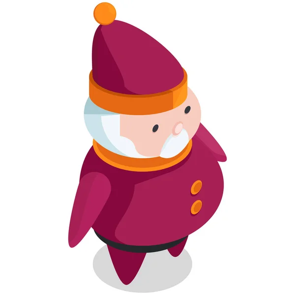 Icono Traje Navidad Claus Estilo Isométrico — Vector de stock