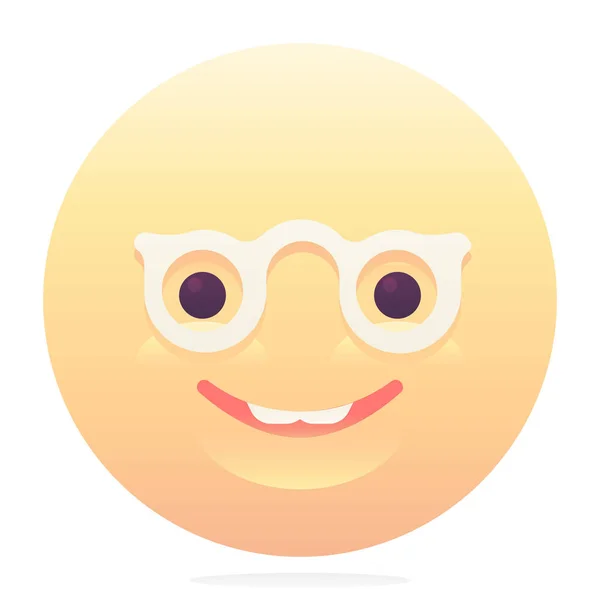 Emoji Ícone Nerd Emoticon Estilo Suave —  Vetores de Stock