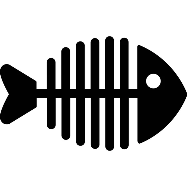 Fish Food Sea Icon Στερεά Μορφή — Διανυσματικό Αρχείο