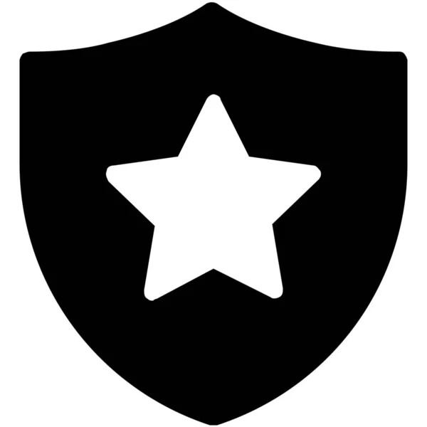Icono Escudo Protección Marcador Estilo Sólido — Vector de stock