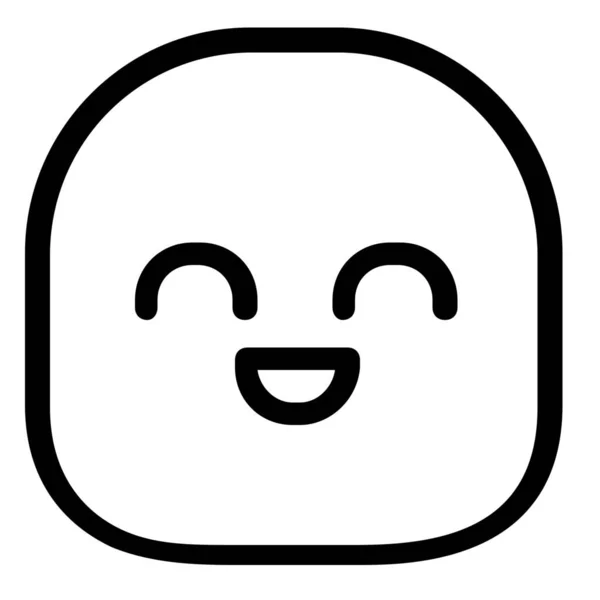 Emoji Emoticon Mosoly Ikon Körvonalazott Stílusban — Stock Vector