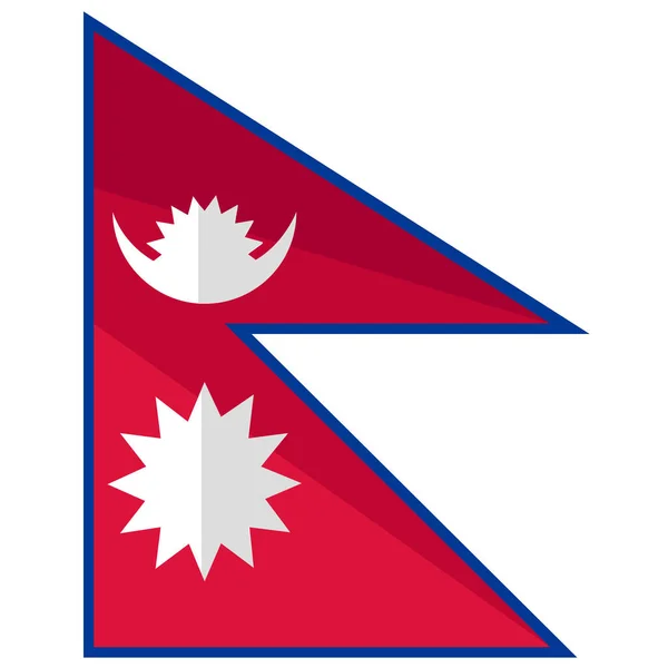 Bandera Del País Nepal Icono Estilo Plano — Archivo Imágenes Vectoriales