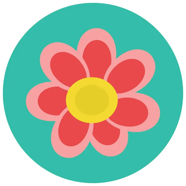 Floral Λουλούδι Φυτικό Εικονίδιο Στυλ Badge — Διανυσματικό Αρχείο