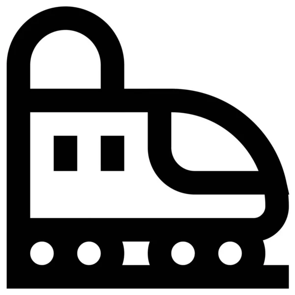 Ikona Transportu Kolejowego Stylu Zarysu — Wektor stockowy