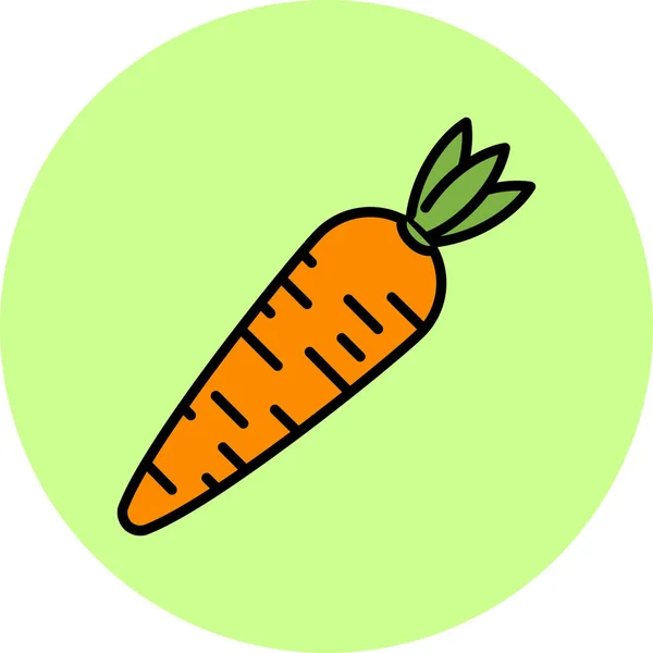 Zanahoria Crujiente Icono Comida Estilo Contorno Lleno — Vector de stock