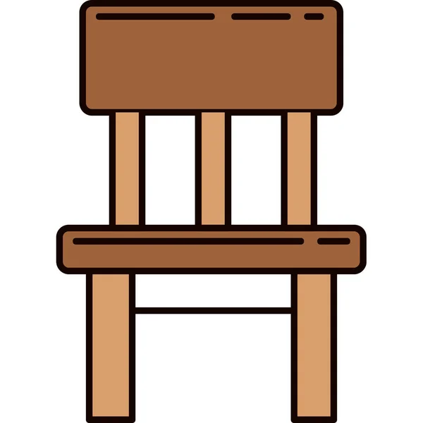 Chair Front Furniture Icon Filled Outline Style — Stock Vector