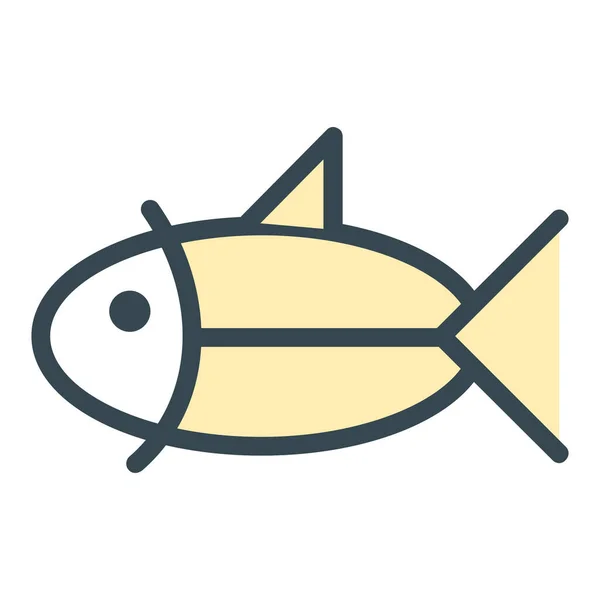 Kultur Fisch Essen Ikone Stil Ausgefüllter Umrisse — Stockvektor