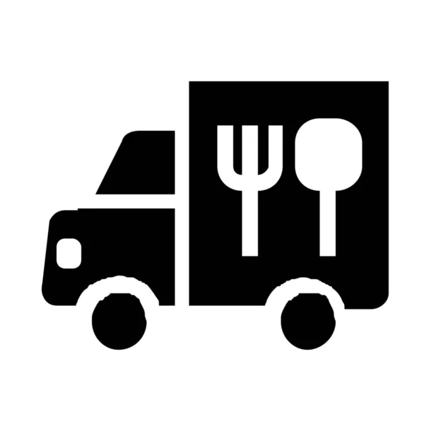 Transporte Vehículo Camión Icono Estilo Sólido — Vector de stock