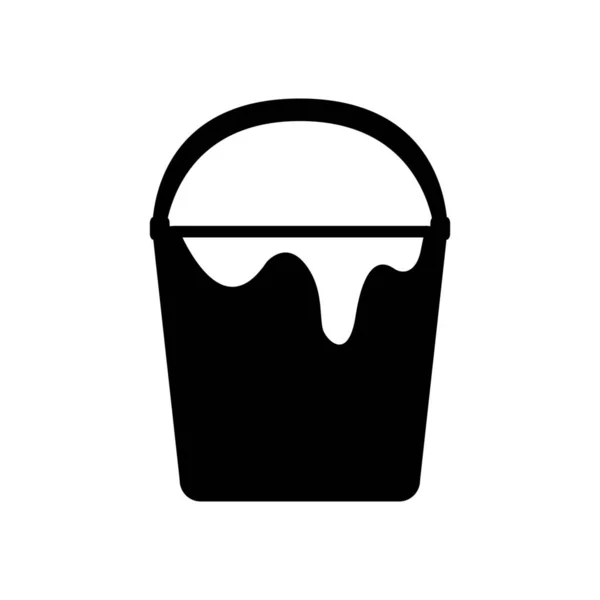 Bucket Construction Equipment Icon Solid Style — Stock Vector