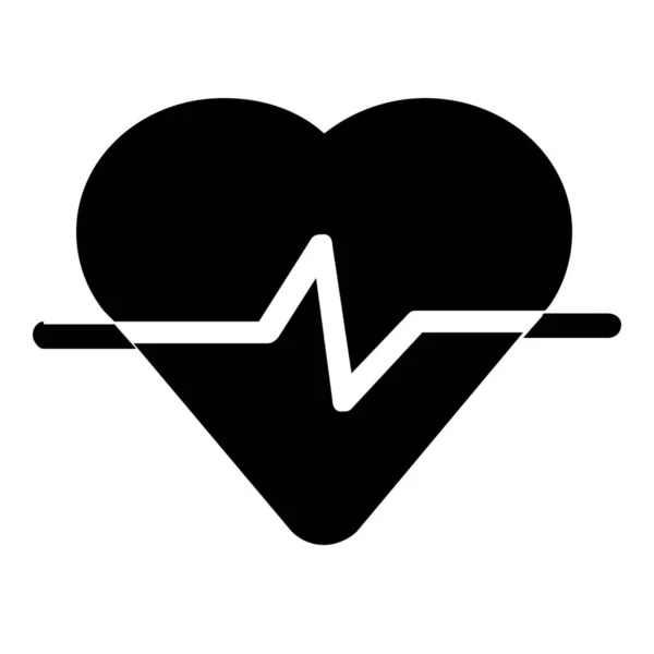 Saúde Coração Heartrate Ícone Estilo Sólido — Vetor de Stock