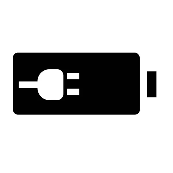 Battery Charging Solid Icon Solid Style — Stock Vector