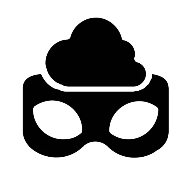 Cloud Incognito Privacy Icon Solid Style — Stock Vector
