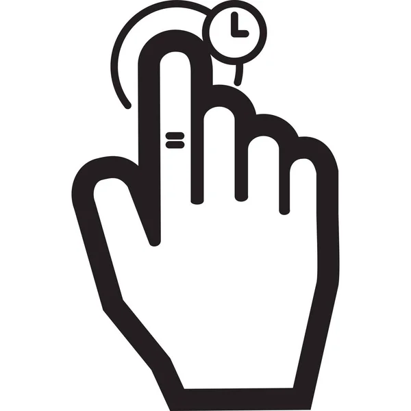 Clock Hand Hold Icon Outline Style — Stock Vector