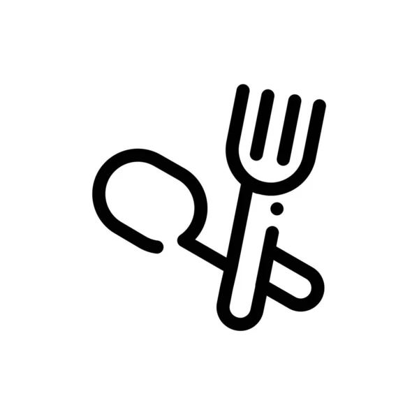 Essen Gabel Symbol Outline Stil — Stockvektor