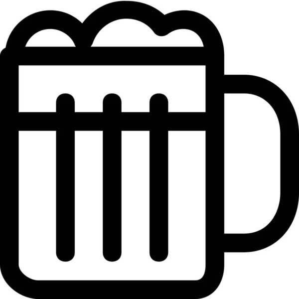 Alcool Bar Bière Icône Dans Style Contour — Image vectorielle