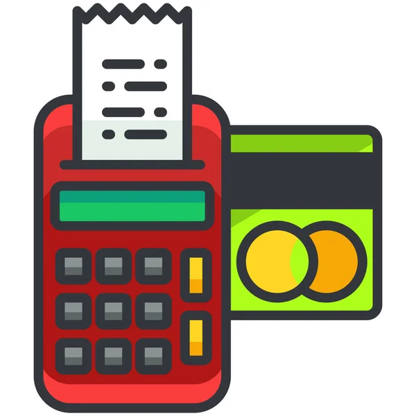 Ícone Comércio Eletrônico Crédito Cartão Estilo Esboço Preenchido — Vetor de Stock