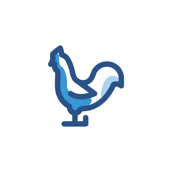 動物の鶏のコックアイコンを記入アウトラインスタイル — ストックベクタ
