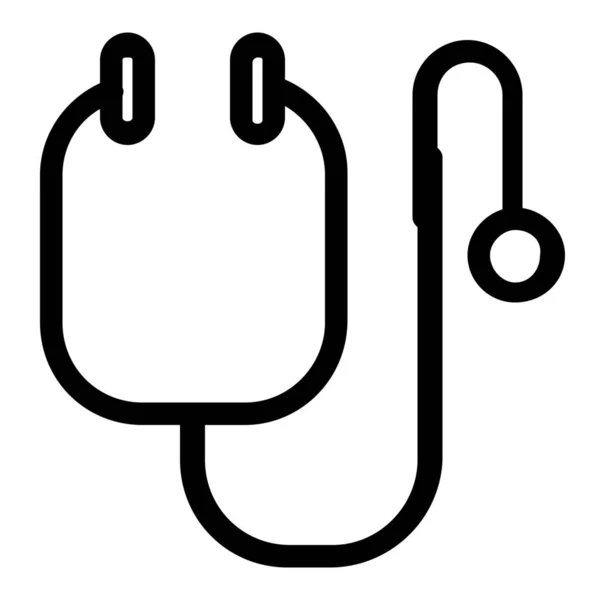 Icône Médicale Soins Santé Stéthoscope Dans Style Contour — Image vectorielle