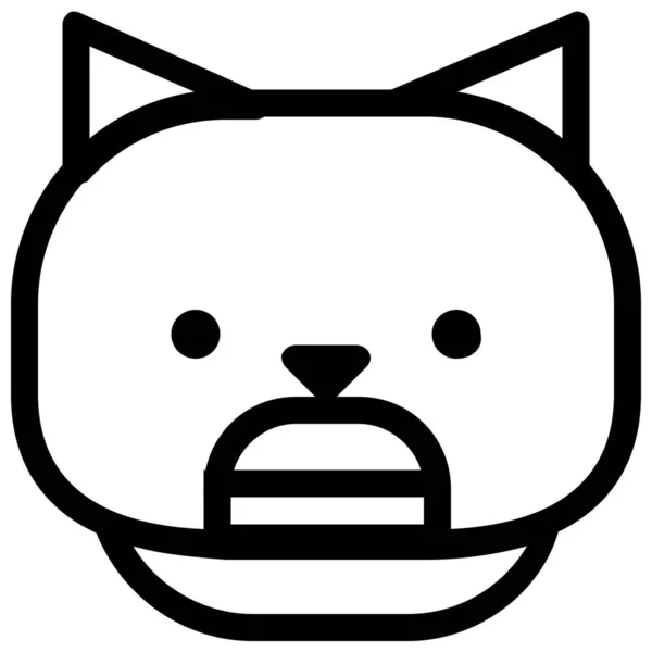 Icono Choque Emoticono Gato Estilo Esquema — Archivo Imágenes Vectoriales