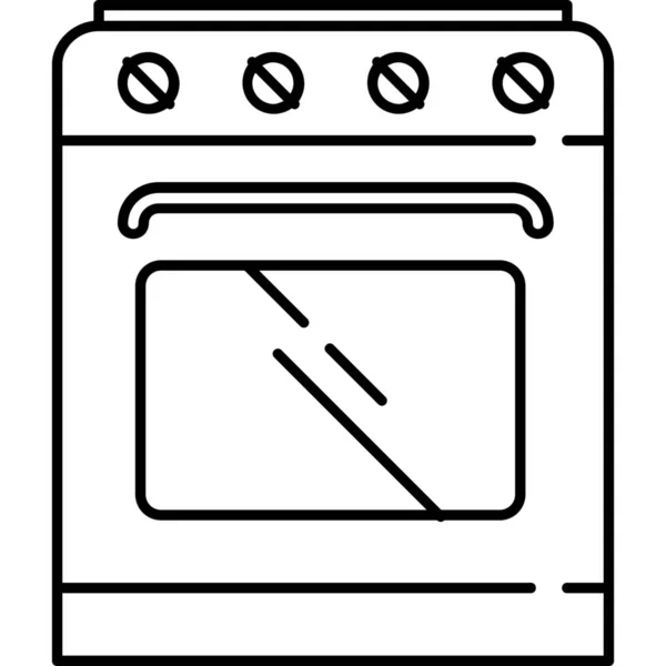 Kookgerei Home Icon Outline Stijl — Stockvector