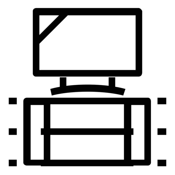 Bildschirm Symbol Outline Stil — Stockvektor