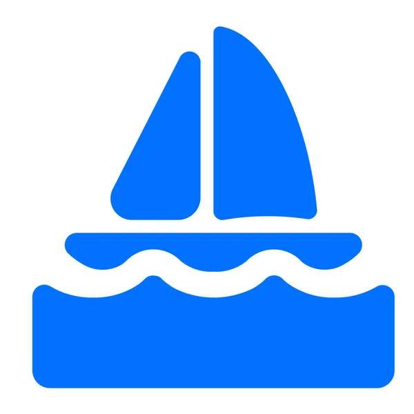 ソリッドスタイルでボートセーリングスポーツアイコン — ストックベクタ
