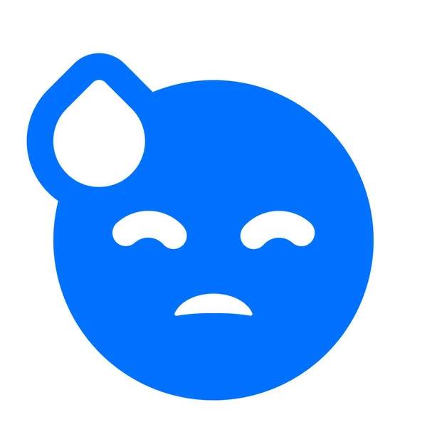 Ungeschicktes Emoji Emoticon Symbol Solid Stil — Stockvektor