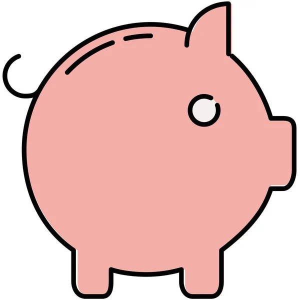 Finanças Ícone Segurança Porquinho Estilo Esboço Preenchido — Vetor de Stock