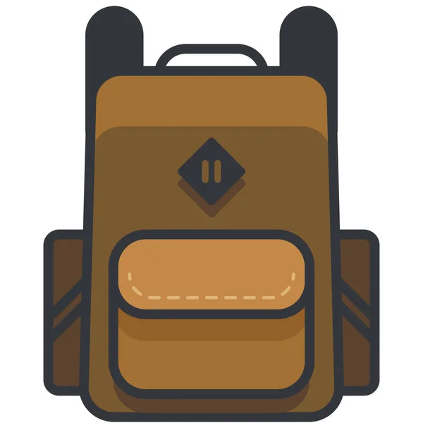 Mochila Equipaje Icono Vacaciones Estilo Contorno Lleno — Archivo Imágenes Vectoriales