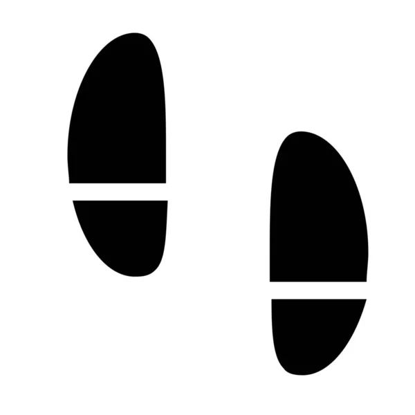 Icona Mappa Impronte Piede Stile Solid — Vettoriale Stock