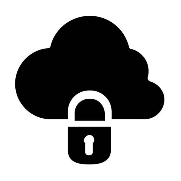Ikona Prywatności Blokady Chmury Stylu Solid — Wektor stockowy