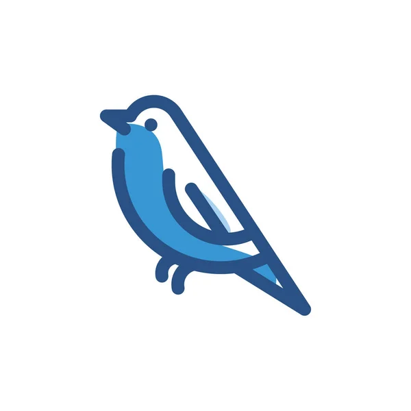 Animal Bird Nightingale Icono Estilo Contorno Lleno — Vector de stock