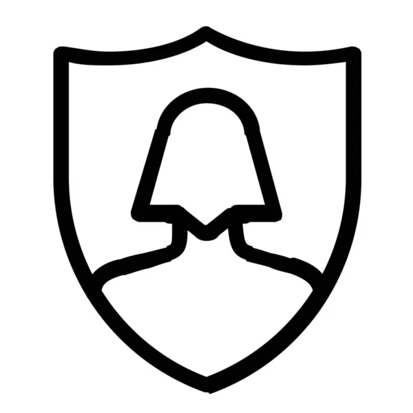 Sicherheitssymbol Für Das Kontoprofil Outline Stil — Stockvektor