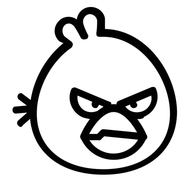 Angry Birds Game Icon Outline Style — Stock Vector