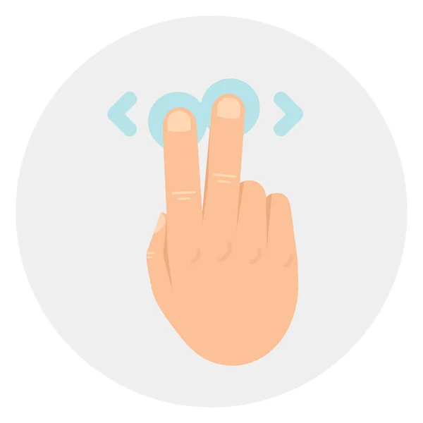 Δάχτυλο Χειρονομίες Οριζόντια Εικονίδιο Επίπεδο Στυλ — Διανυσματικό Αρχείο