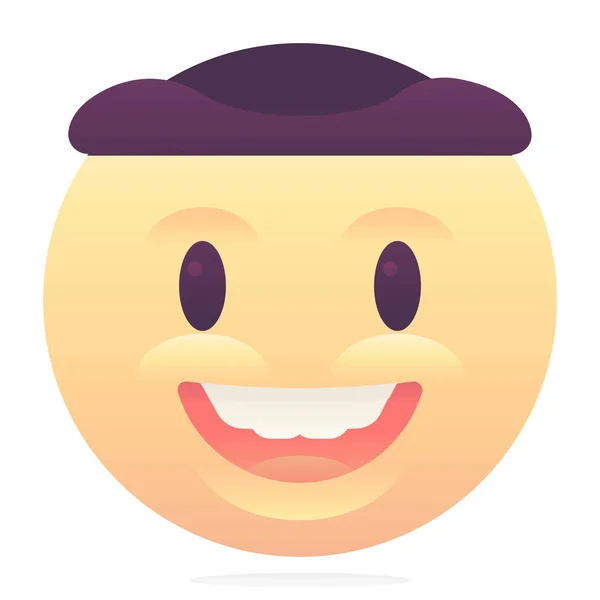 Emoji Émoticône Chapeau Icône Dans Style Lisse — Image vectorielle