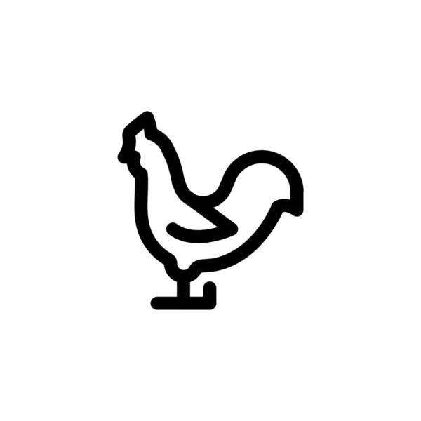 Animal Poulet Bite Icône Dans Style Contour — Image vectorielle