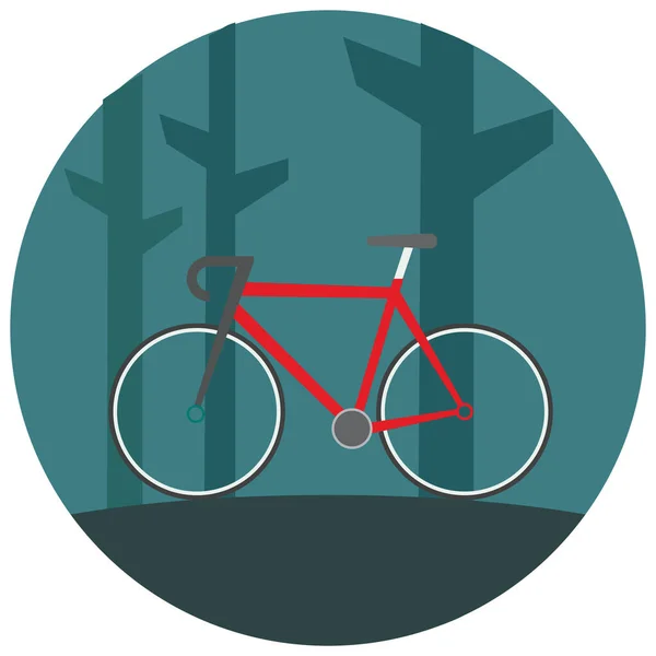 Vélo Forêt Plein Air Icône Dans Style Plat — Image vectorielle