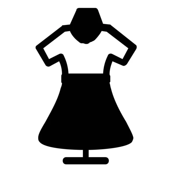 服のドレス固体アイコンで固体スタイル — ストックベクタ