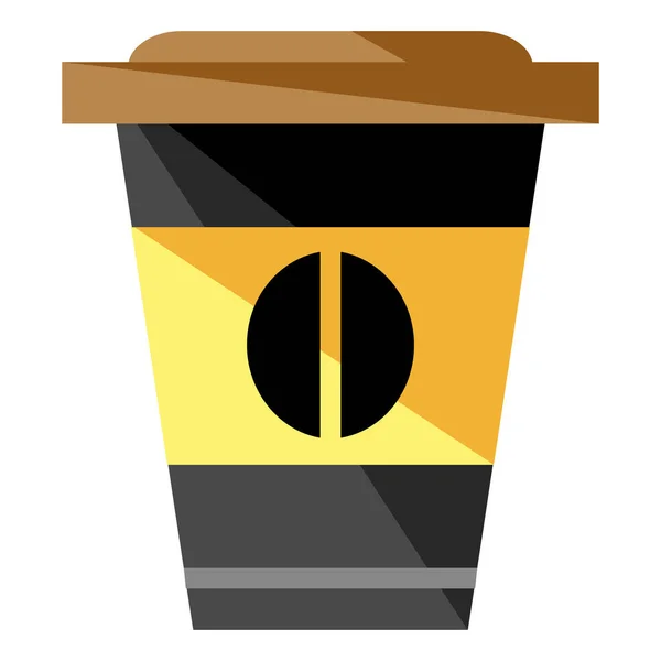 Kávový Obal Nápojový Ikona Plochém Stylu — Stockový vektor